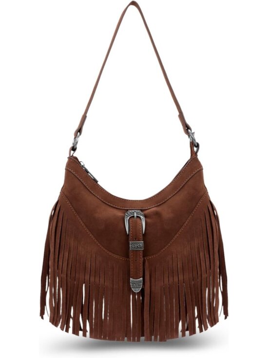 Handbags - Western Fringe Hobo Purses for Women Tassel Crossbody Bag Underarm Shoulder Bags